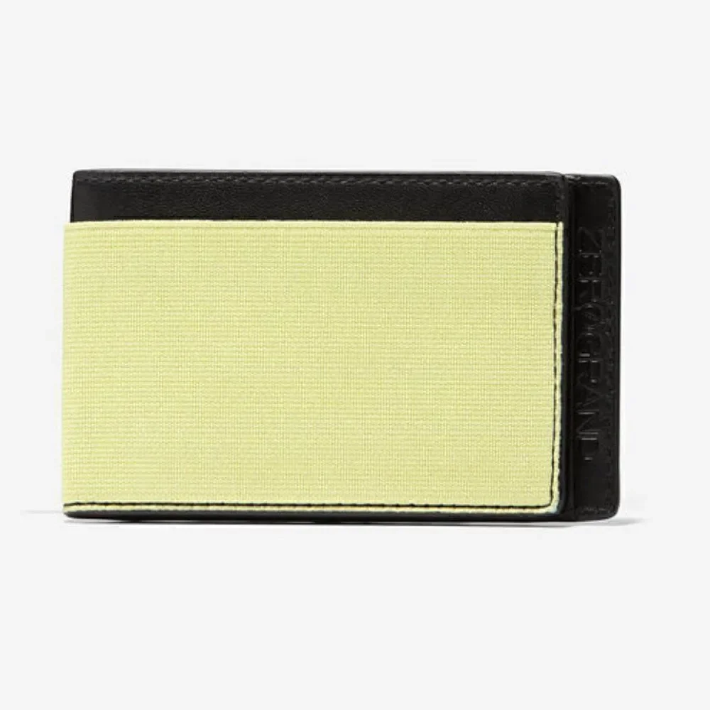 Cole Haan Black Elastic Front Pocket Leather Wallet NWT